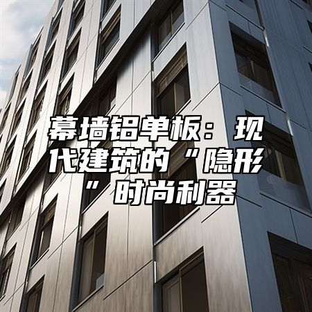 幕墙铝单板：现代建筑的“隐形”时尚利器